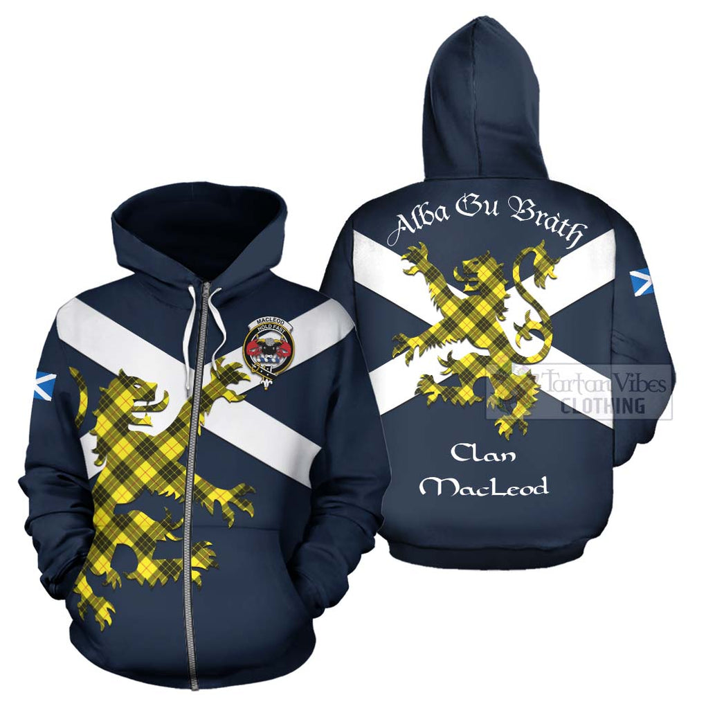 Tartan Vibes Clothing MacLeod (McLeod) Tartan Lion Rampant Hoodie – Proudly Display Your Heritage with Alba Gu Brath and Clan Name