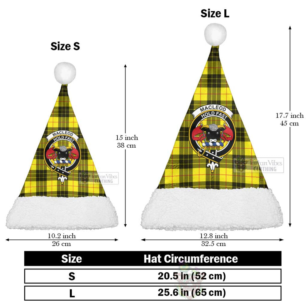 MacLeod (McLeod) Tartan Christmas Santa Hats with Family Crest Christmas Hat L 25.6in (65cm) - Tartan Vibes Clothing
