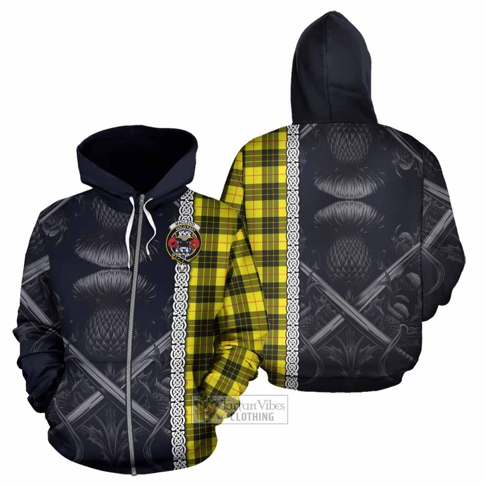 MacLeod (McLeod) Tartan Hoodie with Family Crest Cross Sword Thistle Celtic Vibes Zip Hoodie - Tartan Vibes Clothing