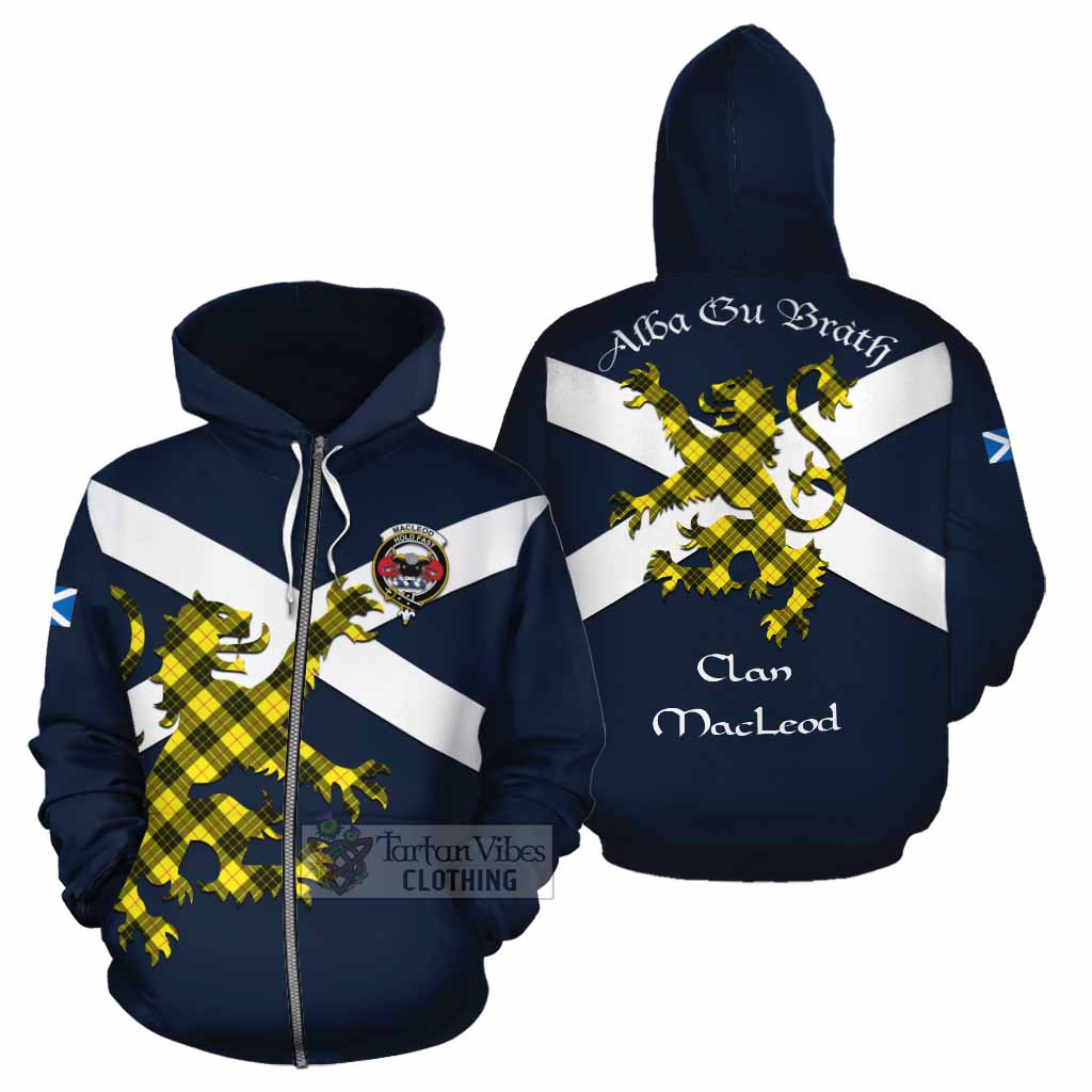 Tartan Vibes Clothing MacLeod (McLeod) Tartan Lion Rampant Cotton Hoodie Proudly Display Your Heritage with Alba Gu Brath and Clan Name