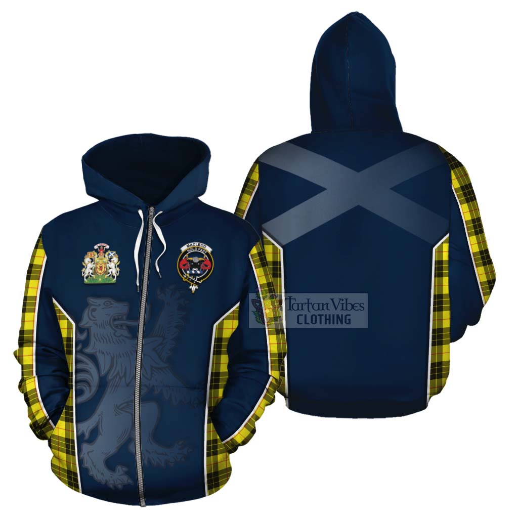 Tartan Vibes Clothing MacLeod (McLeod) Tartan Cotton Hoodie with Family Crest and Lion Rampant Vibes Sport Style