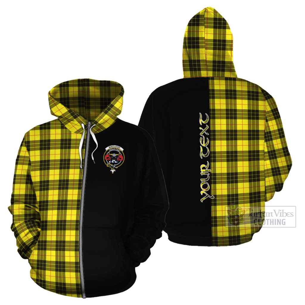 Tartan Vibes Clothing MacLeod (McLeod) Tartan Cotton Hoodie with Family Crest and Half Of Me Style