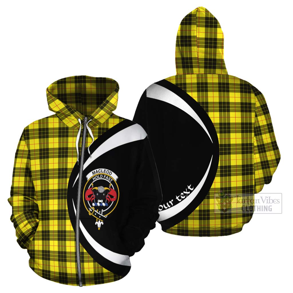 Tartan Vibes Clothing MacLeod (McLeod) Tartan Cotton Hoodie with Family Crest Circle Style