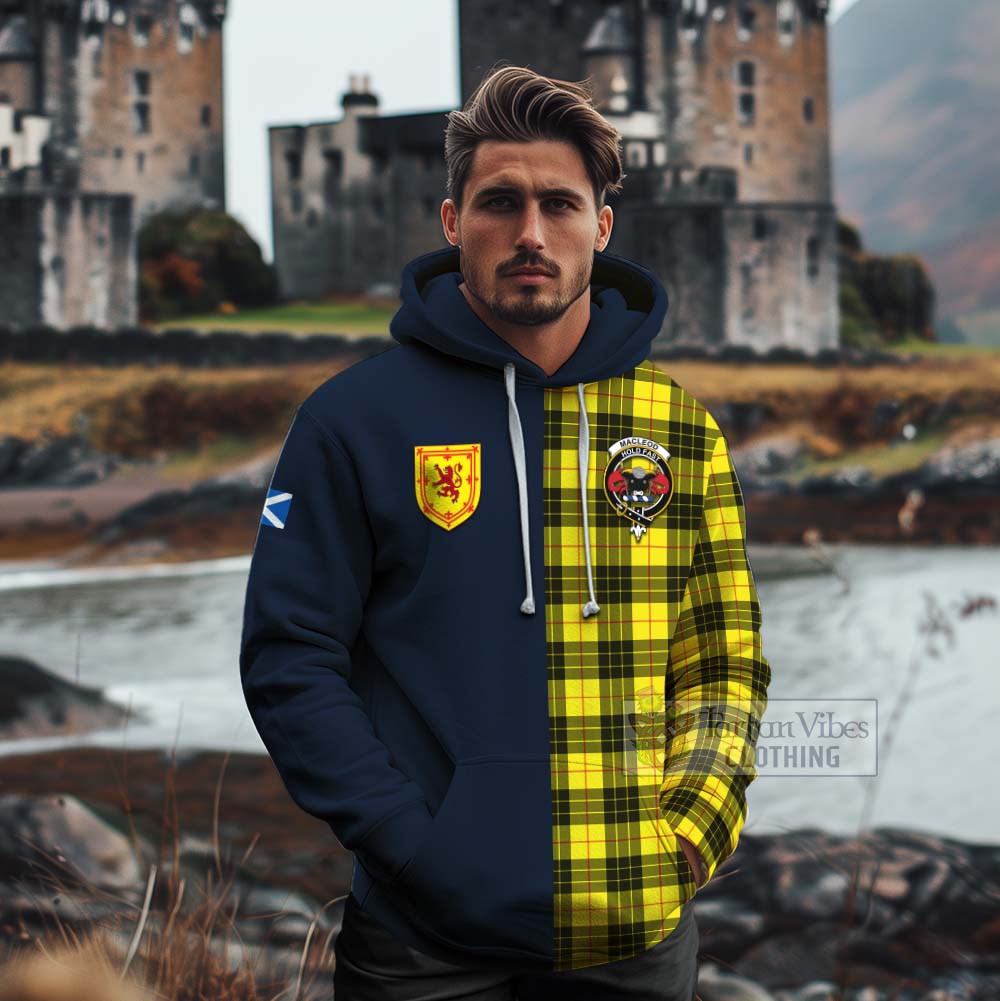 Tartan Vibes Clothing MacLeod (McLeod) Tartan Cotton Hoodie Alba with Scottish Lion Royal Arm Half Style