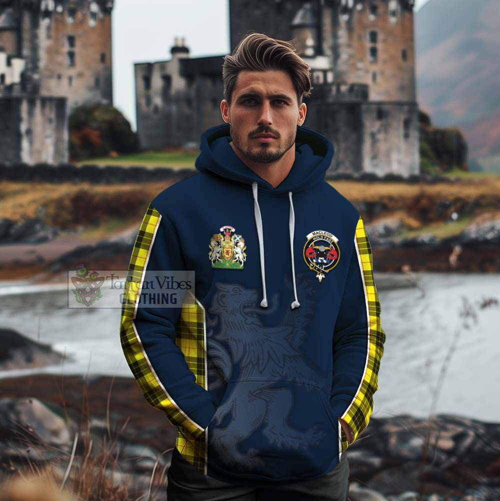 Tartan Vibes Clothing MacLeod (McLeod) Tartan Cotton Hoodie with Family Crest and Lion Rampant Vibes Sport Style