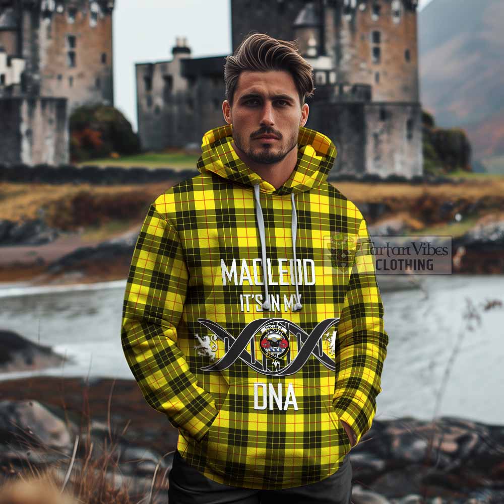 Tartan Vibes Clothing MacLeod (McLeod) Tartan Cotton Hoodie with Family Crest DNA In Me Style