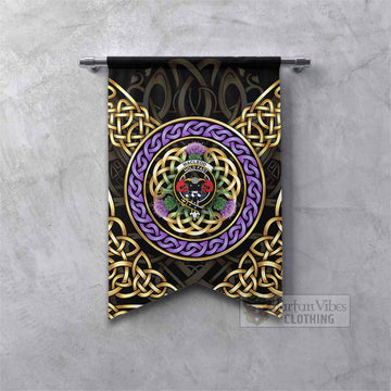 MacLeod (McLeod) Clan Crest Gonfalon Celtic Scottish Thistle Fishtail - Tartan Vibes Clothing