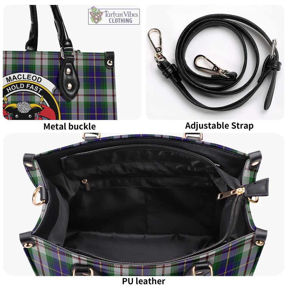 Tartan Vibes Clothing MacLeod Of Californian Tartan Luxury Leather Handbags with Family Crest