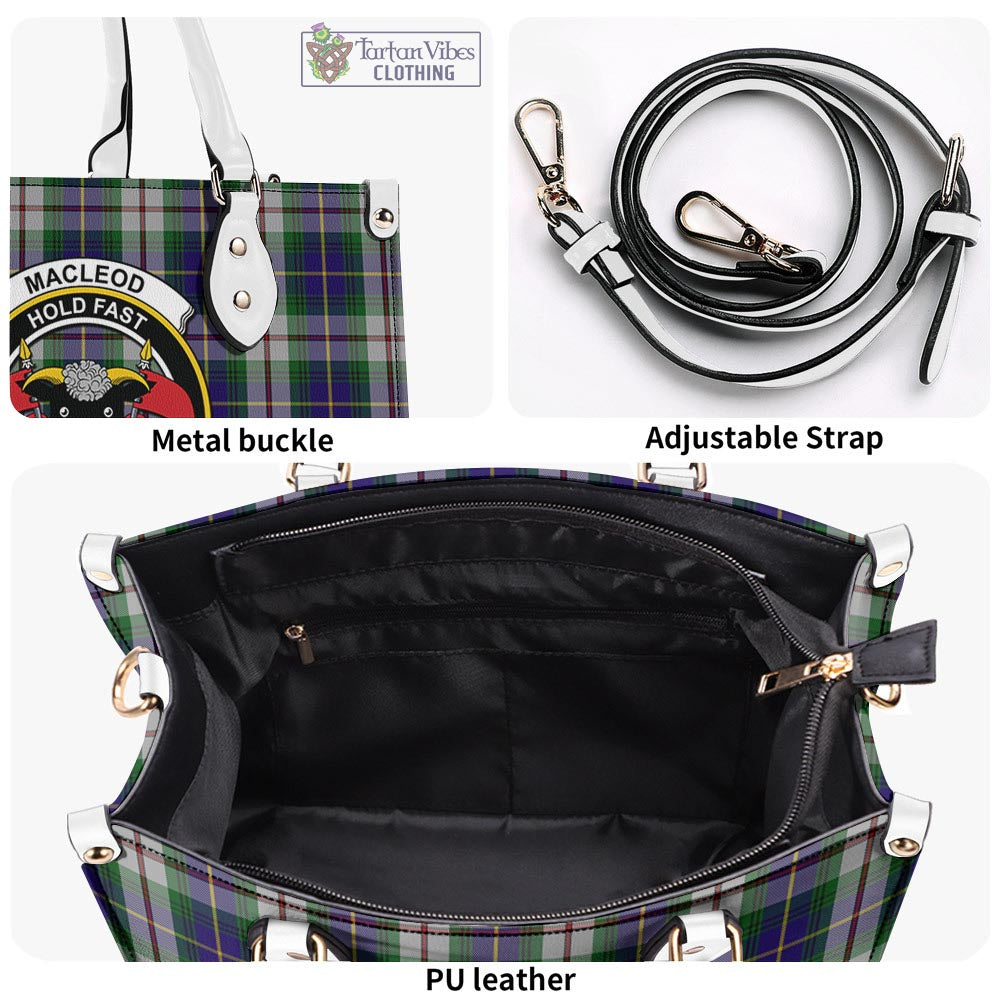 Tartan Vibes Clothing MacLeod Of Californian Tartan Luxury Leather Handbags with Family Crest