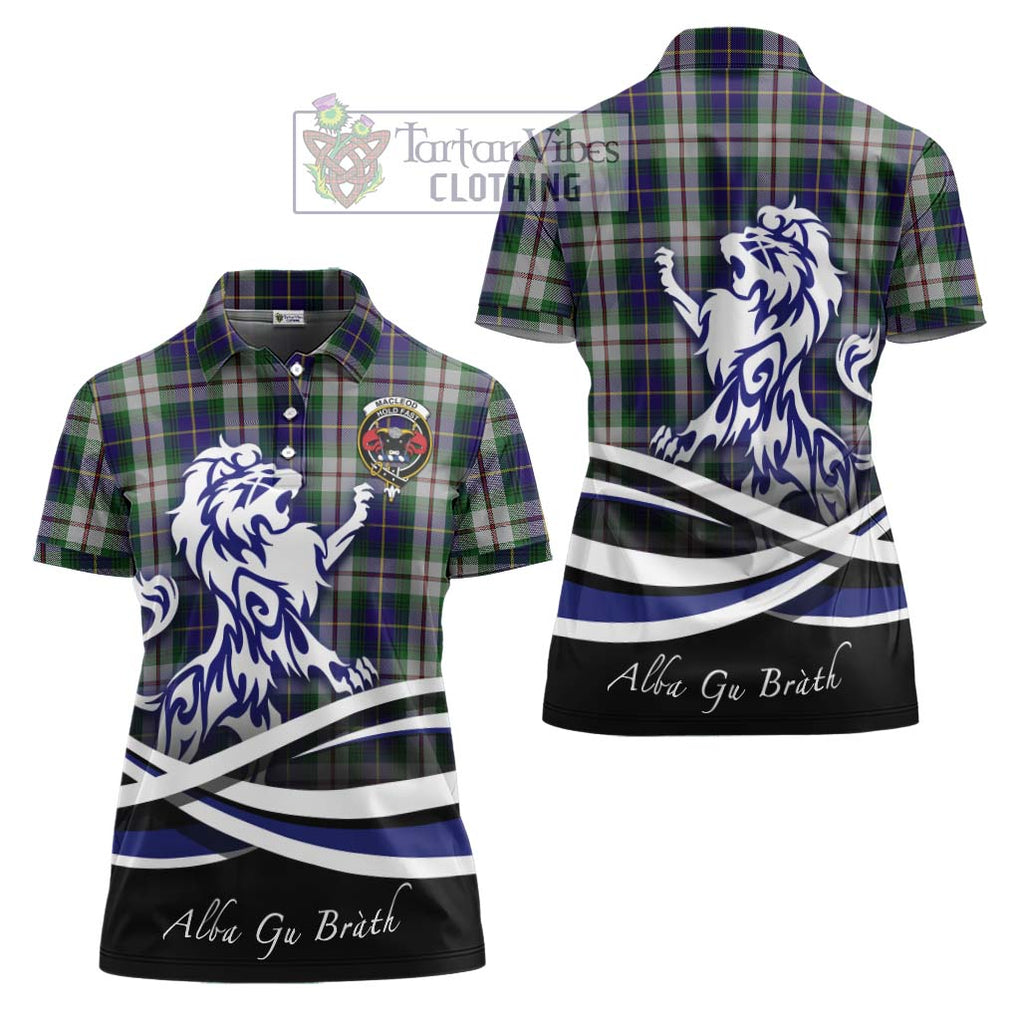 MacLeod Of Californian Tartan Women's Polo Shirt with Alba Gu Brath Regal Lion Emblem Women - Tartanvibesclothing Shop