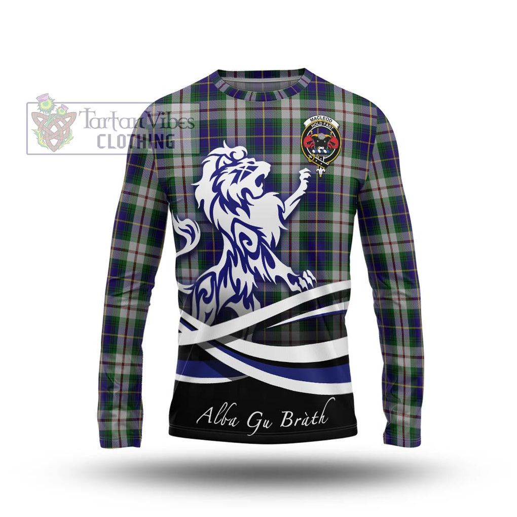 MacLeod Of Californian Tartan Long Sleeve T-Shirt with Alba Gu Brath Regal Lion Emblem Unisex - Tartanvibesclothing Shop