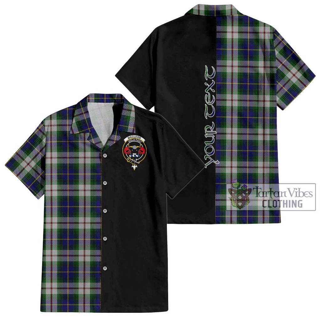 MacLeod Of Californian Tartan Short Sleeve Button Shirt with Family Crest and Half Of Me Style Kid - Tartanvibesclothing Shop