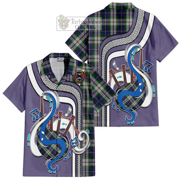 MacLeod Of Californian Tartan Short Sleeve Button Shirt with Epic Bagpipe Style