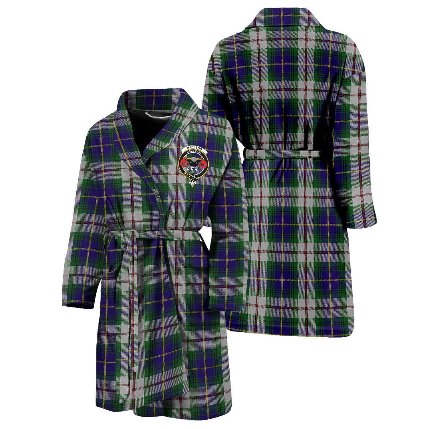 MacLeod Of Californian Tartan Bathrobe with Family Crest Unisex S - Tartan Vibes Clothing