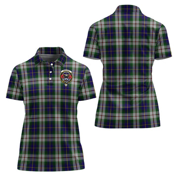 MacLeod Of Californian Tartan Polo Shirt with Family Crest For Women