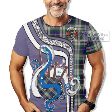 MacLeod Of Californian Tartan T-Shirt with Epic Bagpipe Style