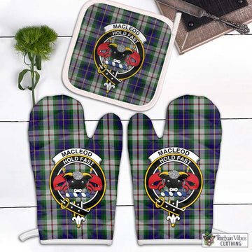 MacLeod Of Californian Tartan Combo Oven Mitt & Pot-Holder with Family Crest