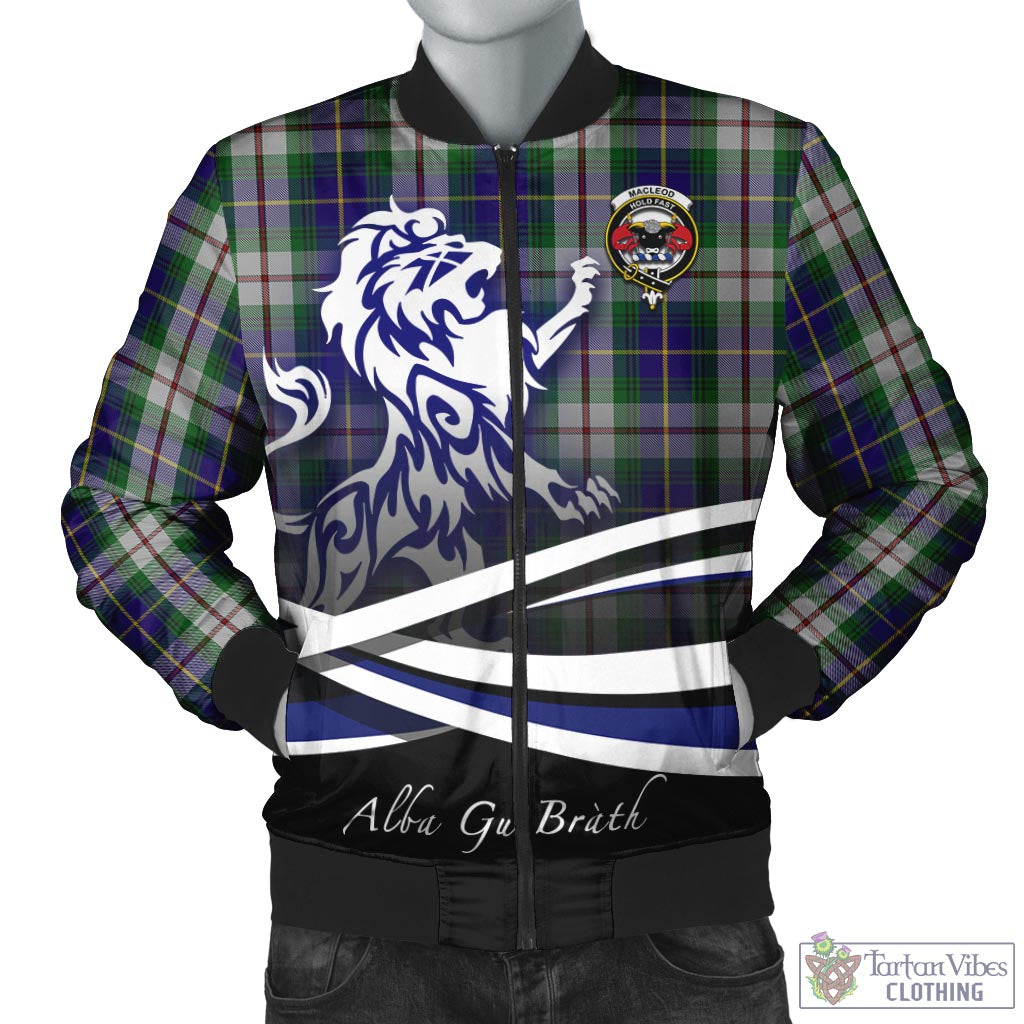 Tartan Vibes Clothing MacLeod Of Californian Tartan Bomber Jacket with Alba Gu Brath Regal Lion Emblem