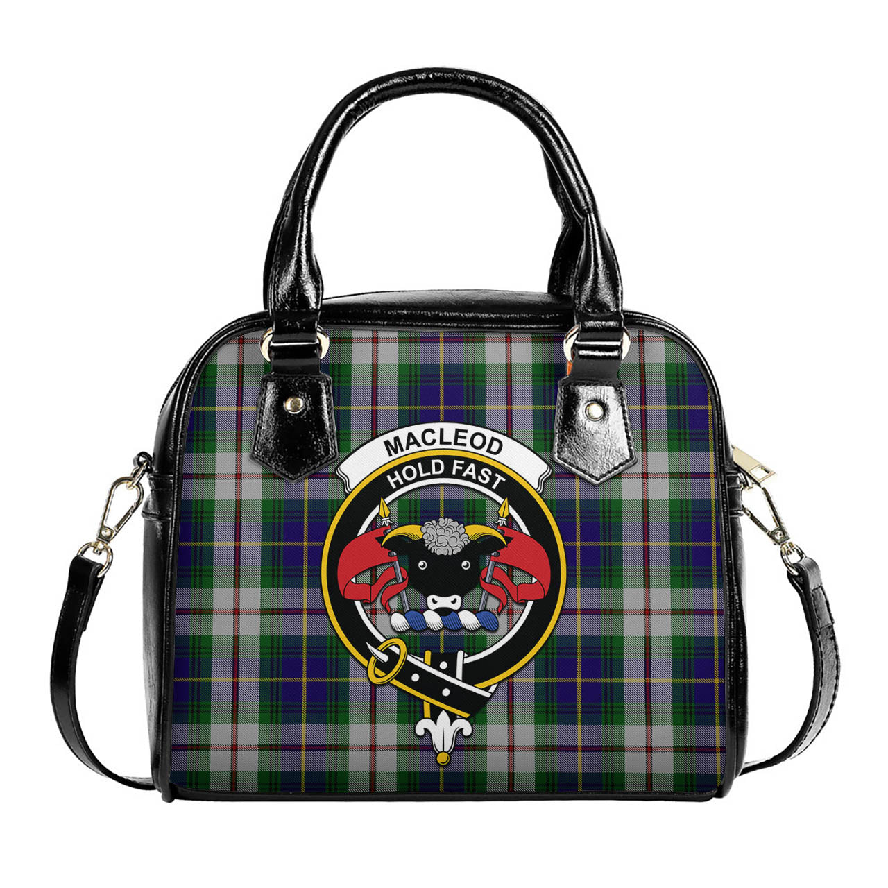 MacLeod Of Californian Tartan Shoulder Handbags with Family Crest One Size 6*25*22 cm - Tartanvibesclothing