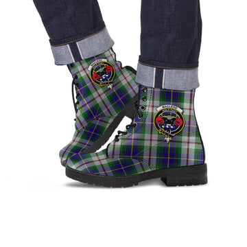 MacLeod Of Californian Tartan Leather Boots with Family Crest