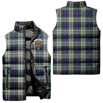 MacLeod Of Californian Tartan Sleeveless Puffer Jacket with Family Crest