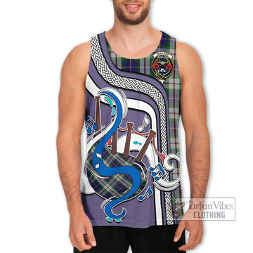 MacLeod Of Californian Tartan Men's Tank Top with Epic Bagpipe Style