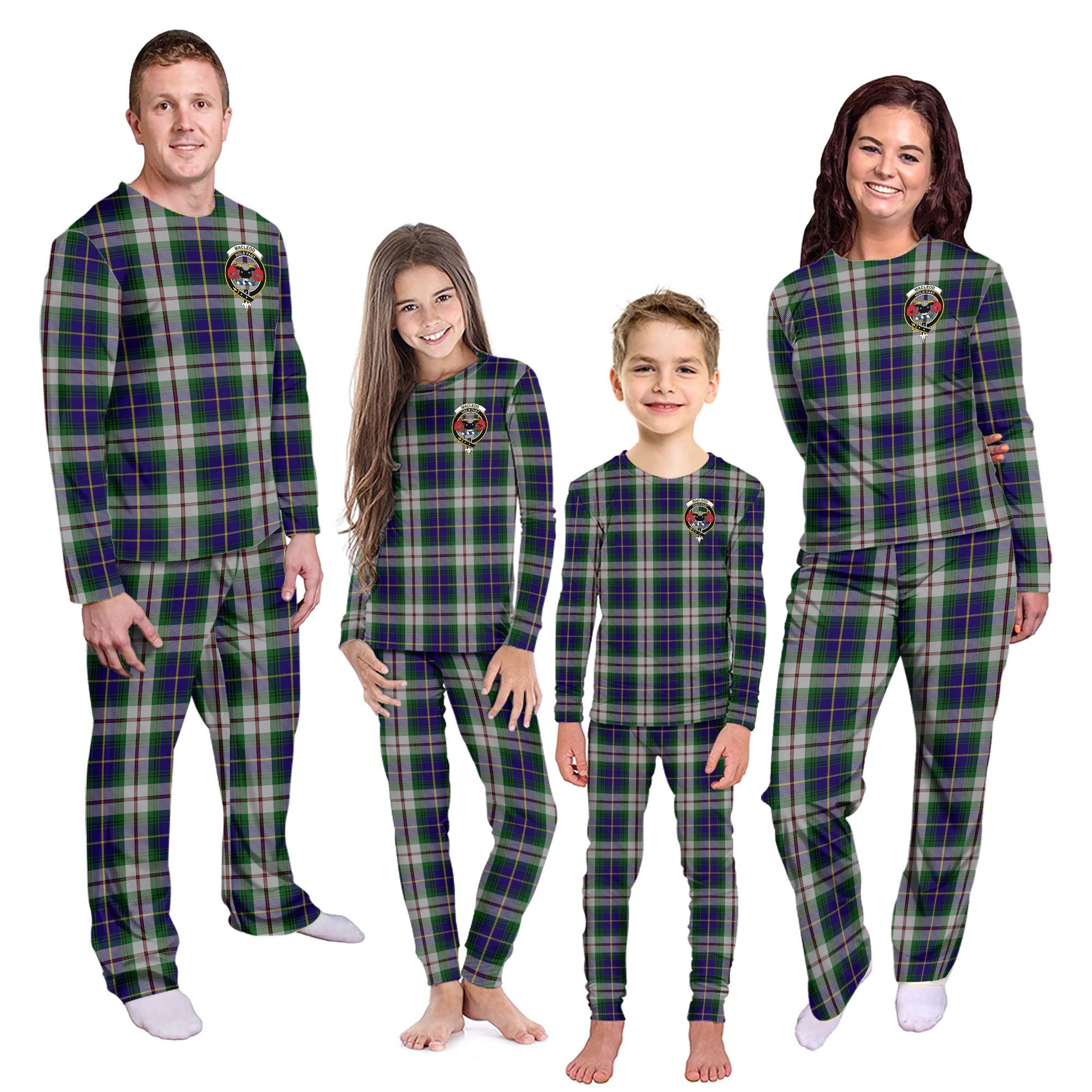 MacLeod Of Californian Tartan Pajamas Family Set with Family Crest - Tartanvibesclothing