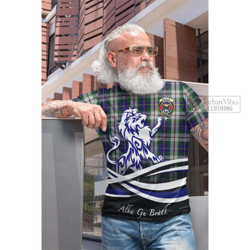 MacLeod Of Californian Tartan Cotton T-shirt with Alba Gu Brath Regal Lion Emblem