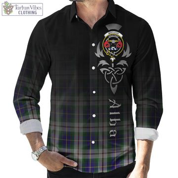 MacLeod Of Californian Tartan Long Sleeve Button Up Featuring Alba Gu Brath Family Crest Celtic Inspired