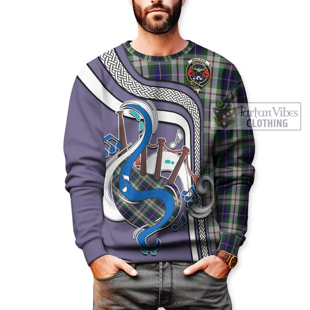 Tartan Vibes Clothing MacLeod Of Californian Tartan Sweatshirt with Epic Bagpipe Style