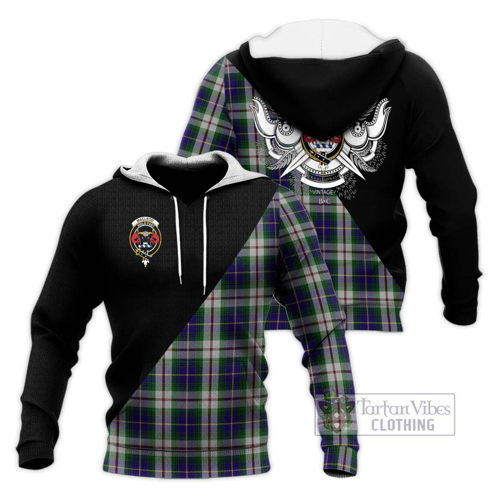 MacLeod Of Californian Tartan Knitted Hoodie with Family Crest and Military Logo Style Unisex Knitted Pullover Hoodie - Tartanvibesclothing Shop