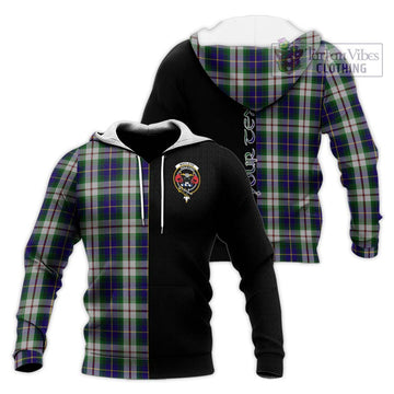 MacLeod Of Californian Tartan Knitted Hoodie with Family Crest and Half Of Me Style