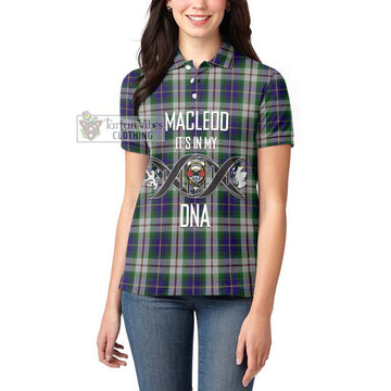 MacLeod Of Californian Tartan Women's Polo Shirt with Family Crest DNA In Me Style