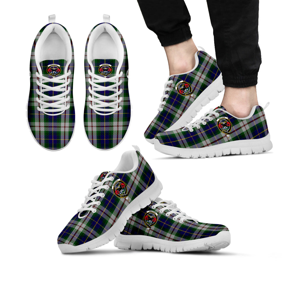 MacLeod Of Californian Tartan Sneakers with Family Crest Kid's Sneakers - Tartan Vibes Clothing