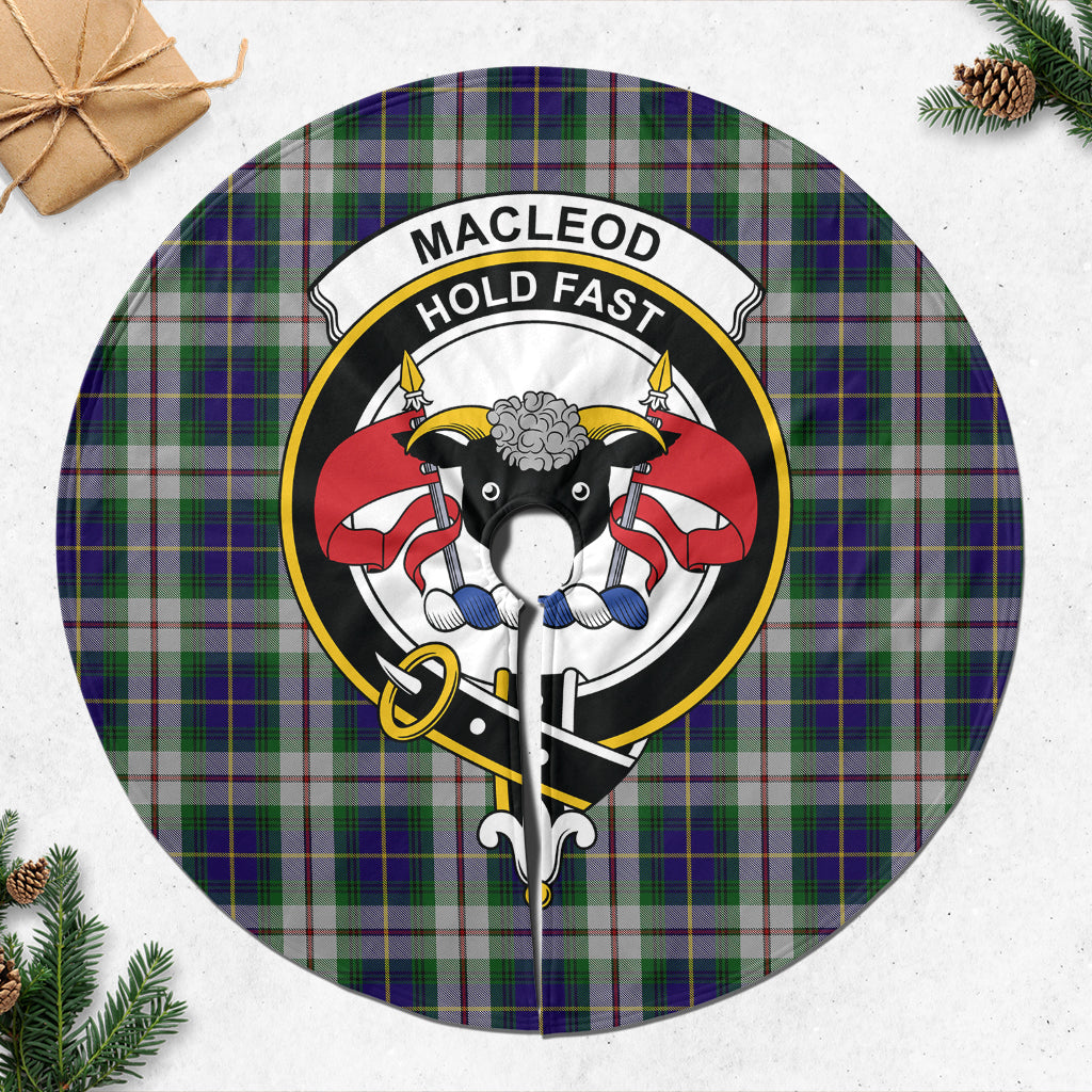 MacLeod Of Californian Tartan Christmas Tree Skirt with Family Crest - Tartanvibesclothing