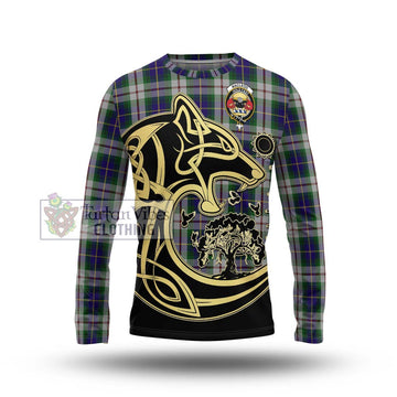 MacLeod Of Californian Tartan Long Sleeve T-Shirt with Family Crest Celtic Wolf Style