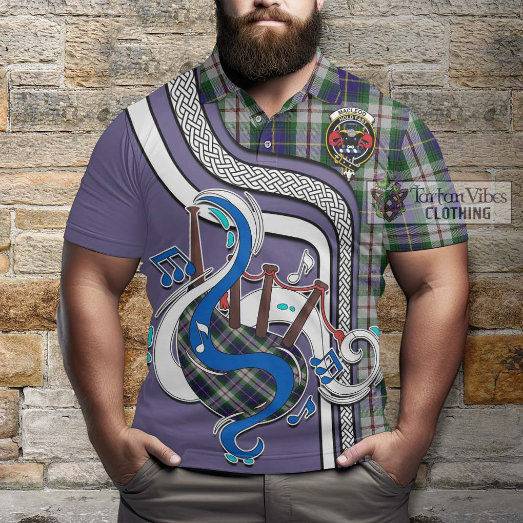 Tartan Vibes Clothing MacLeod Of Californian Tartan Polo Shirt with Epic Bagpipe Style