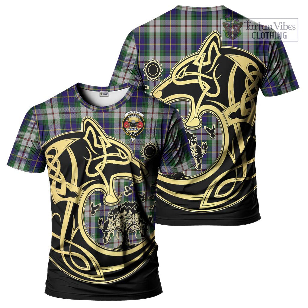 MacLeod Of Californian Tartan T-Shirt with Family Crest Celtic Wolf Style Kid's Shirt - Tartan Vibes Clothing