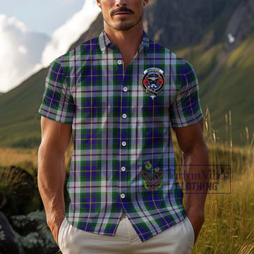 MacLeod Of Californian Tartan Cotton Hawaiian Shirt with Family Crest