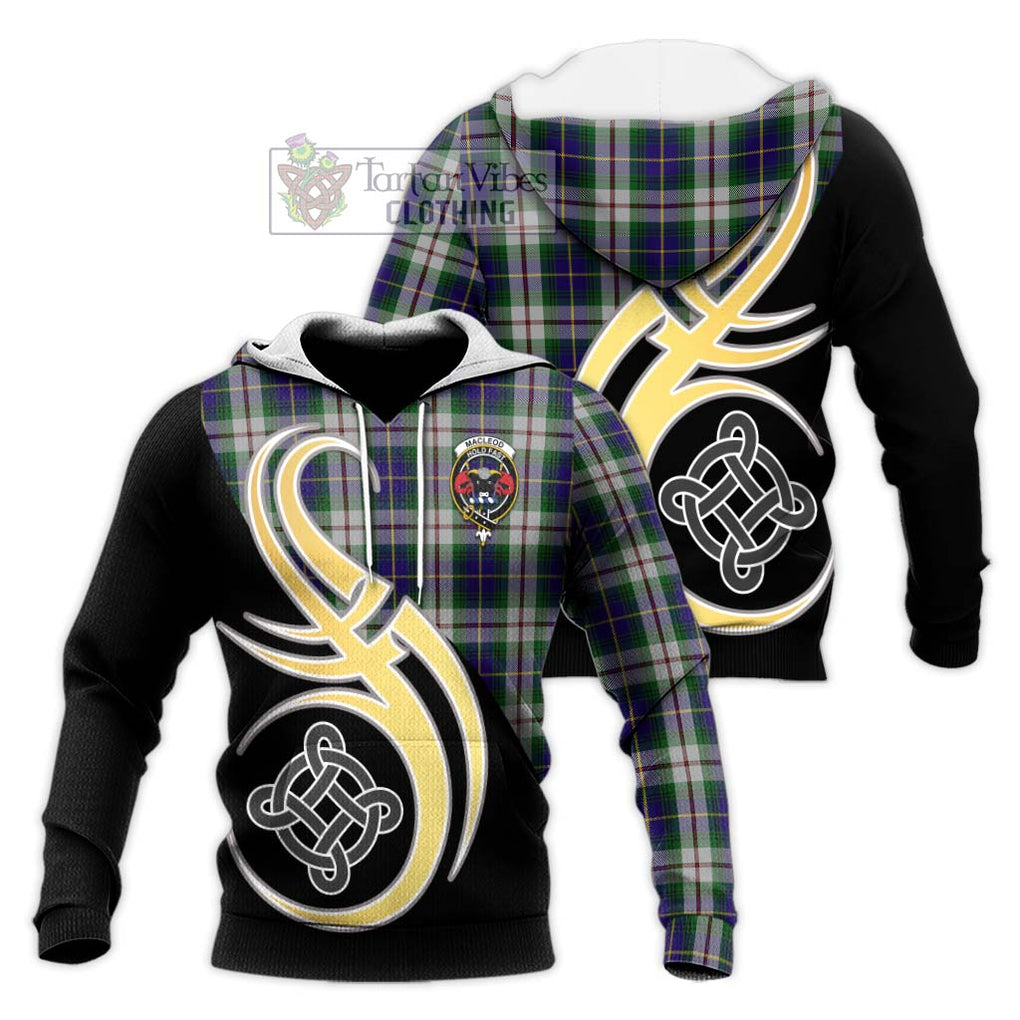 MacLeod Of Californian Tartan Knitted Hoodie with Family Crest and Celtic Symbol Style Unisex Knitted Pullover Hoodie - Tartan Vibes Clothing