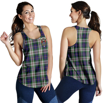 MacLeod Of Californian Tartan Women Racerback Tanks with Family Crest