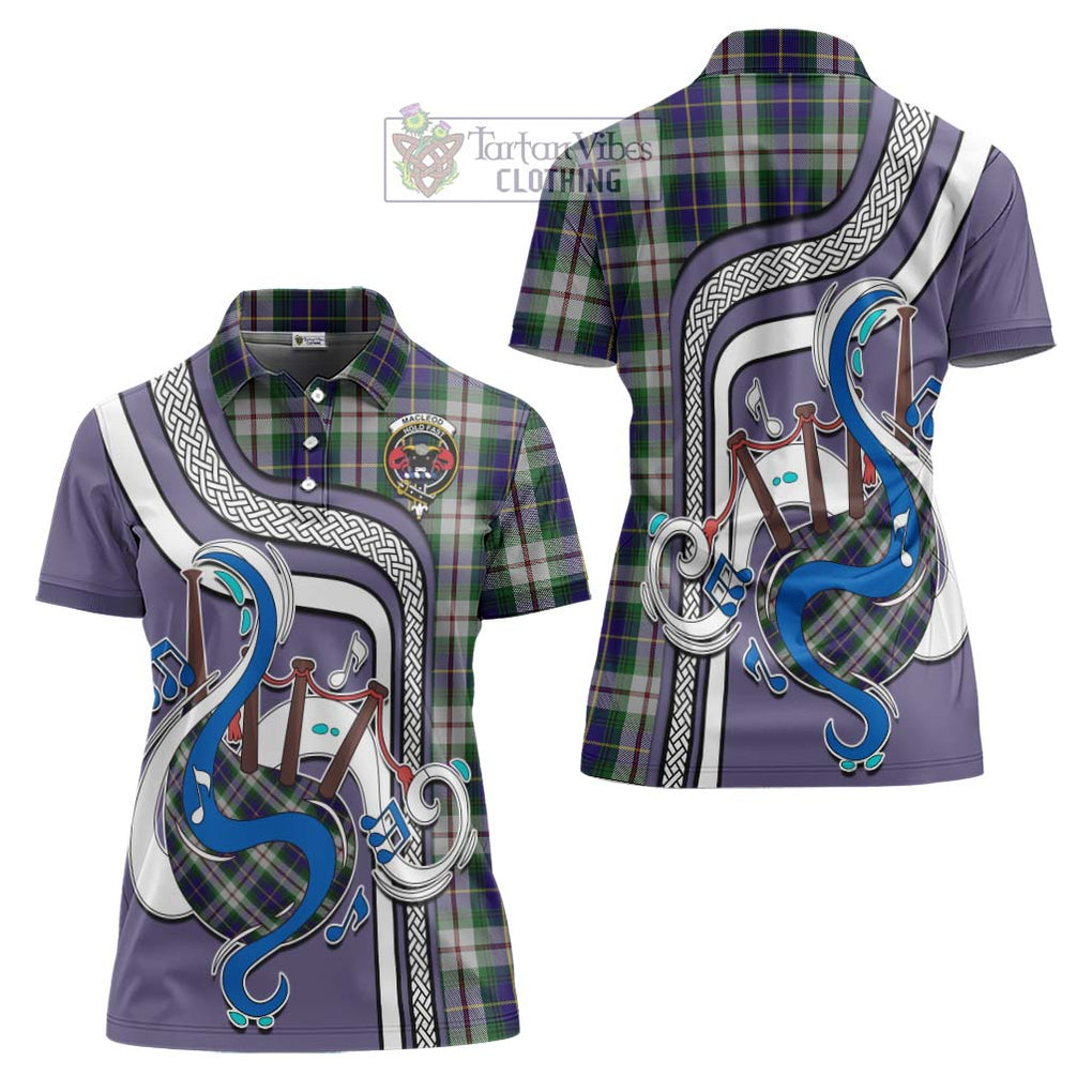 MacLeod Of Californian Tartan Women's Polo Shirt with Epic Bagpipe Style Women - Tartanvibesclothing Shop