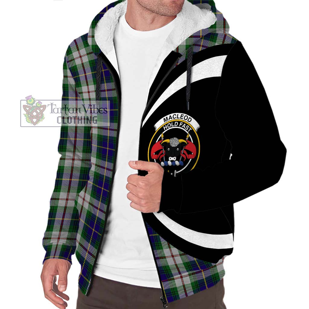 MacLeod Of Californian Tartan Sherpa Hoodie with Family Crest Circle Style Unisex S - Tartan Vibes Clothing