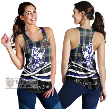 MacLeod Of Californian Tartan Women's Racerback Tanks with Alba Gu Brath Regal Lion Emblem