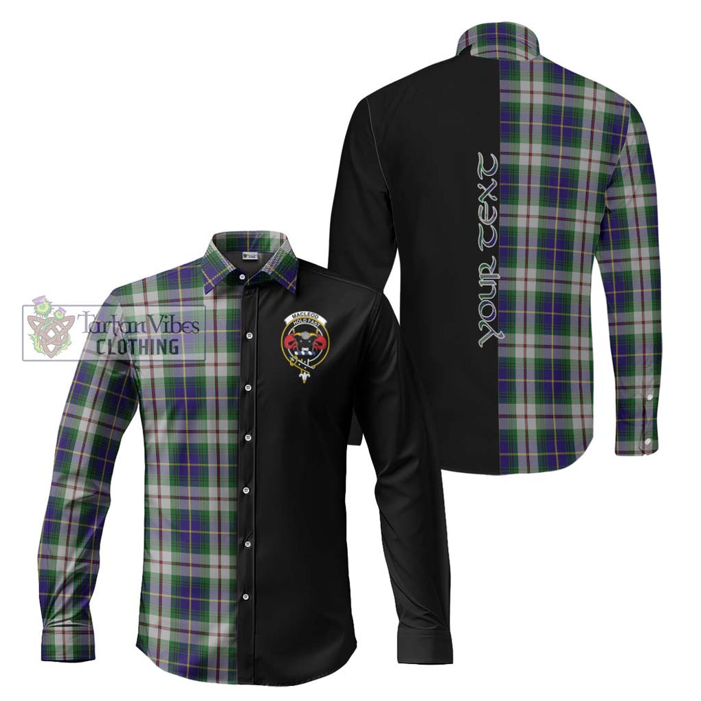 MacLeod Of Californian Tartan Long Sleeve Button Shirt with Family Crest and Half Of Me Style Men's Shirt S - Tartanvibesclothing Shop