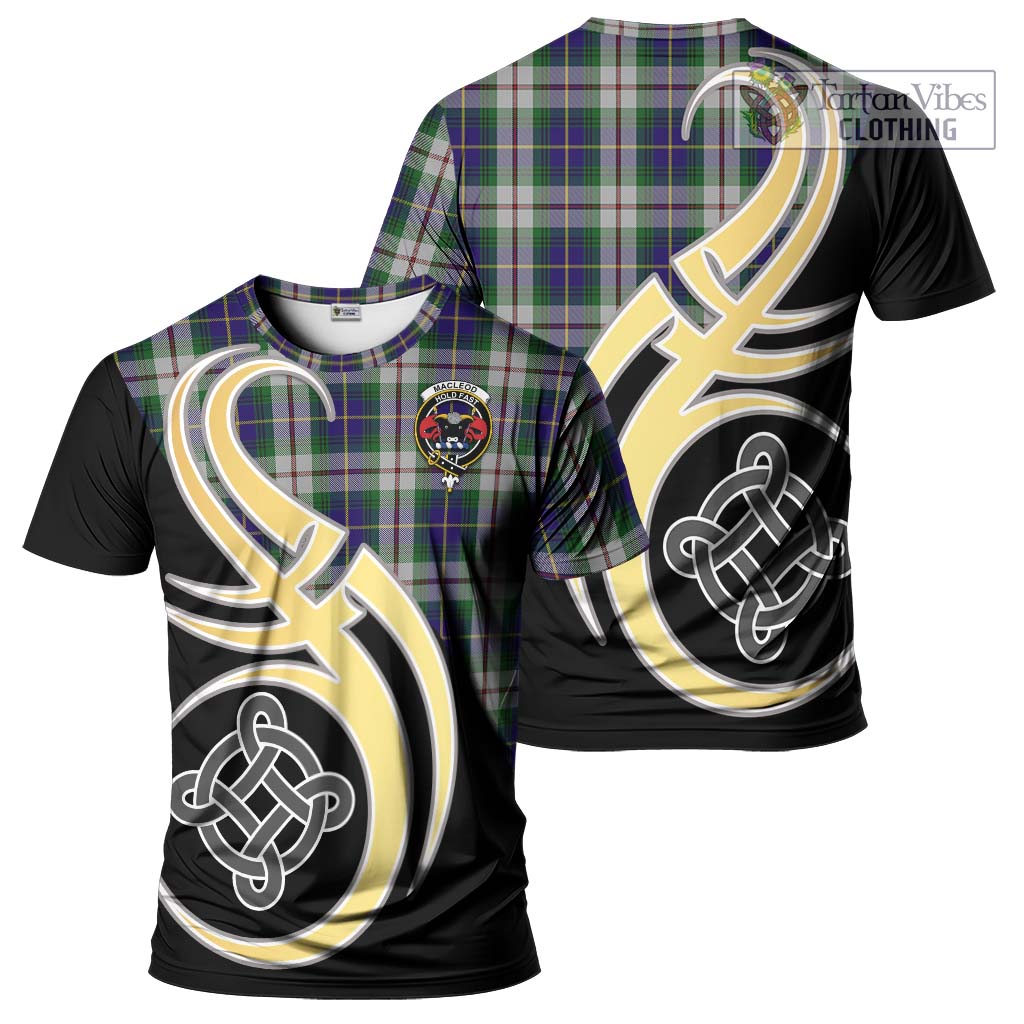 Tartan Vibes Clothing MacLeod Of Californian Tartan T-Shirt with Family Crest and Celtic Symbol Style