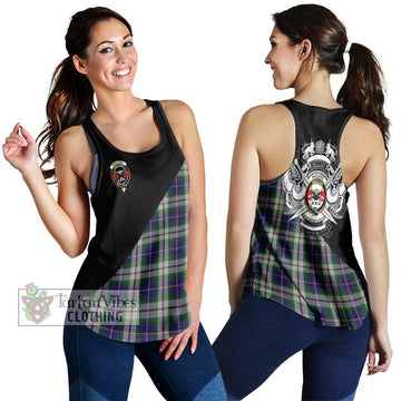 MacLeod Of Californian Tartan Women's Racerback Tanks with Family Crest and Military Logo Style