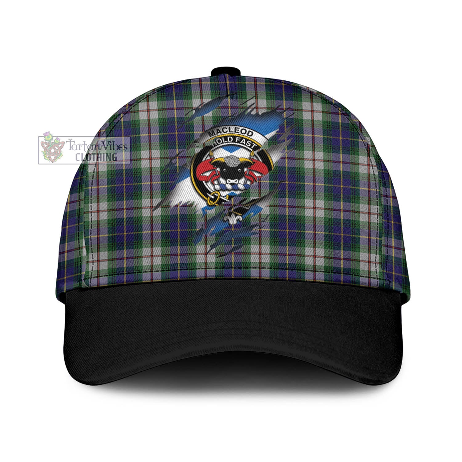 Tartan Vibes Clothing MacLeod Of Californian Tartan Classic Cap with Family Crest In Me Style