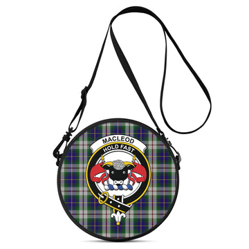 MacLeod Of Californian Tartan Round Satchel Bags with Family Crest