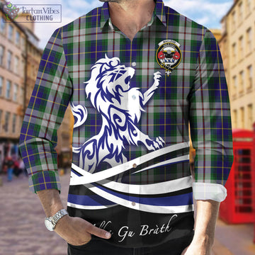 MacLeod Of Californian Tartan Long Sleeve Button Up Shirt with Alba Gu Brath Regal Lion Emblem